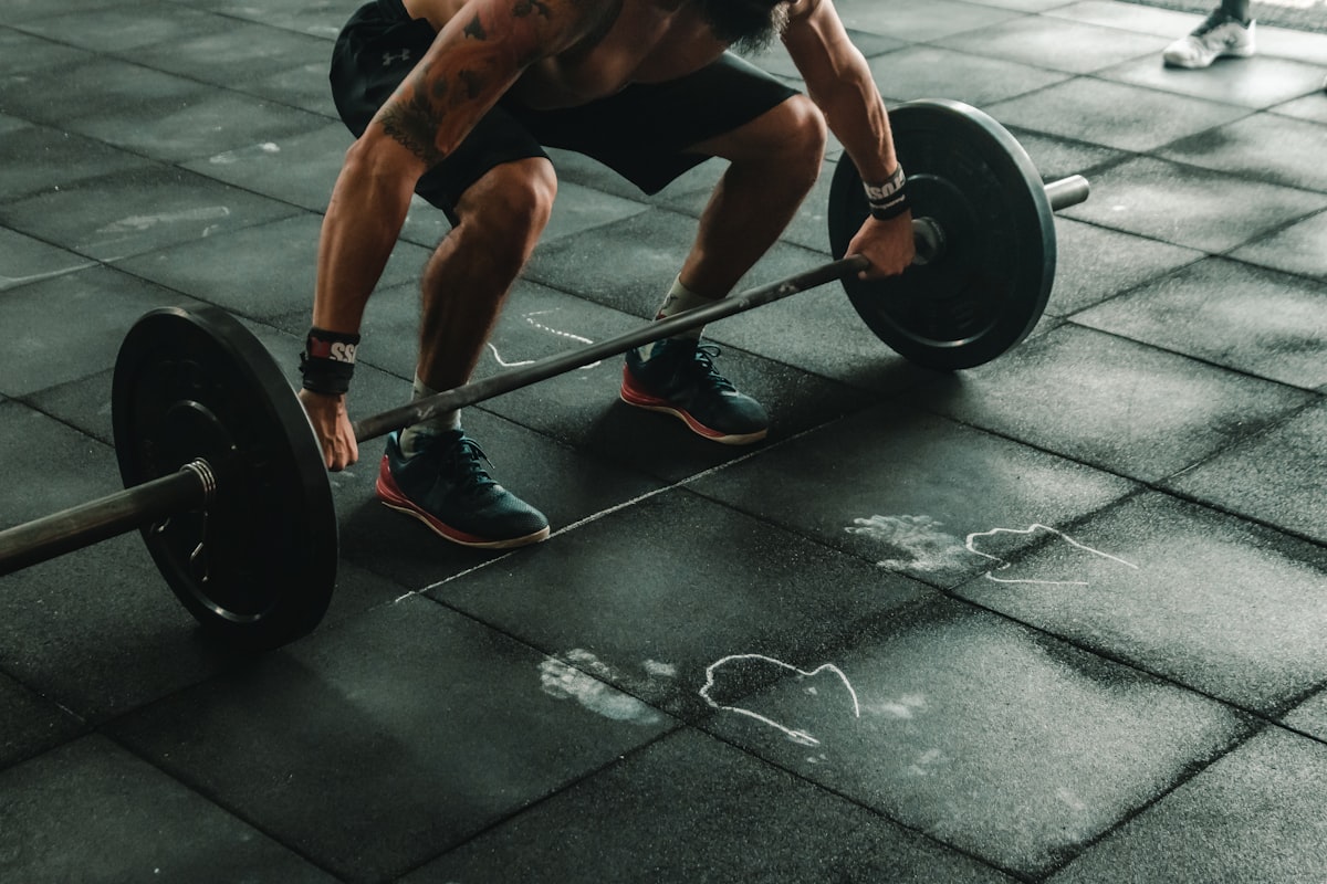 Strength training session with proper form